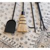 Minuteman Shepherd's Hook Inline 4 Piece Fireplace Tool Set - Black