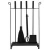 Minuteman Bedford Inline 4 Piece Fireplace Tool Set - Black