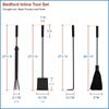 Minuteman Bedford Inline 4 Piece Fireplace Tool Set - Black