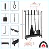 Minuteman Bedford Inline 4 Piece Fireplace Tool Set - Black