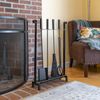Minuteman Bedford Inline 4 Piece Fireplace Tool Set - Black