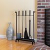 Minuteman Bedford Inline 4 Piece Fireplace Tool Set - Black