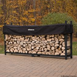 Woodhaven Black Firewood Rack - 10'