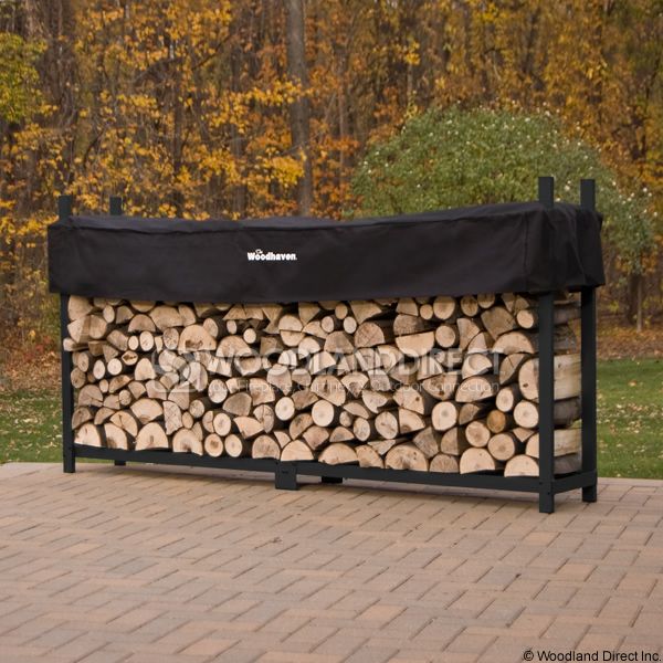 Woodhaven Black Firewood Rack - 8'