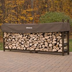 Woodhaven Brown Outdoor Firewood Rack - 10'