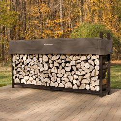 Woodhaven Brown Firewood Rack - 8'