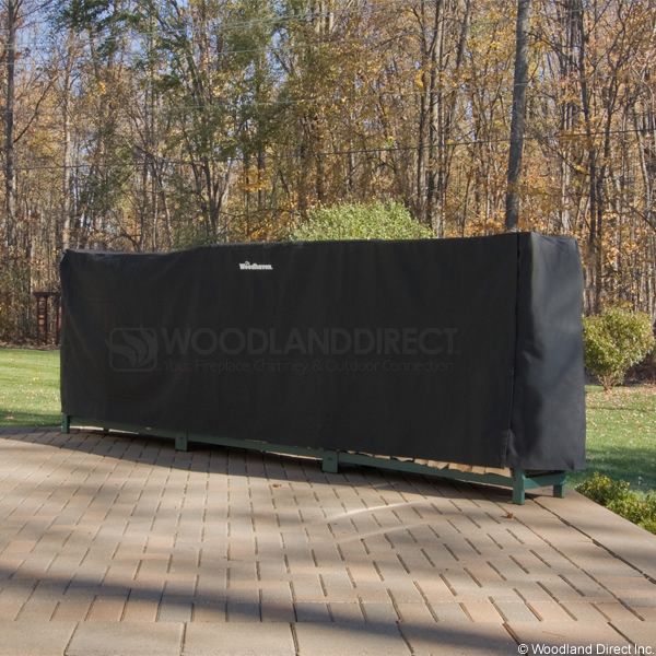 Woodhaven Black Firewood Rack Full Cover - 12'