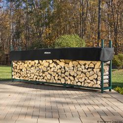 Woodhaven Green Outdoor Firewood Rack - 12'