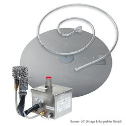 Weather Resistant AWEIS Round Flat Fire Pit Burner System - 36"