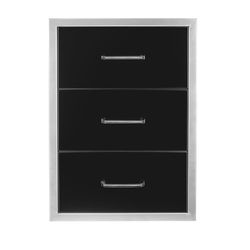 Wildfire Outdoor Triple Drawer 19"x26"  - Black