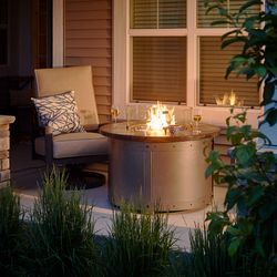 Edison Round Gas Fire Pit Table
