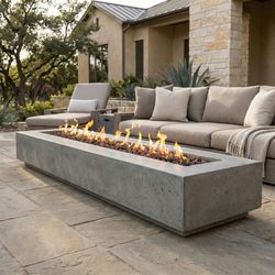 Prism Hardscapes Tavola 110 Gas Fire Pit Table w/ Windguard