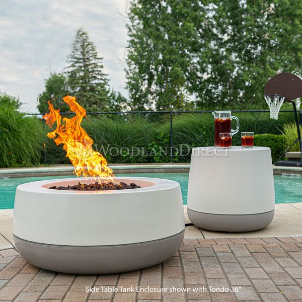 FlameCraft Tondo Side Table Propane Tank Enclosure