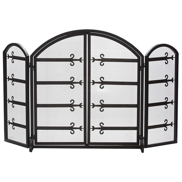 Three-Fold Arched Antique Sword Fireplace Screen - 54" x 32"