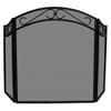 Black Three Fold Decorative Scrolls Screen with Arch Top - 52" x 31"
