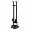 Traditional Round Base 4 Piece Tool Set - Black