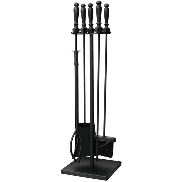 Uniflame 4 Piece Black Fireplace Tool Set