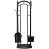 Wrought Iron Fireset with Cylinder Handles