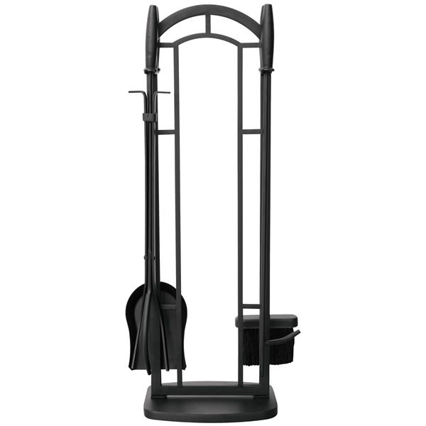 Wrought Iron Fireset with Cylinder Handles
