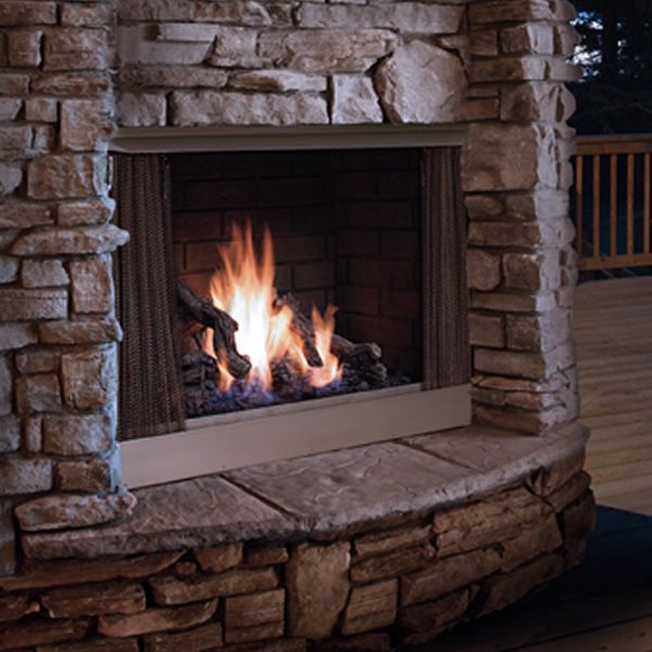 Zero-Clearance Outdoor Gas Fireplace - Stainless Steel