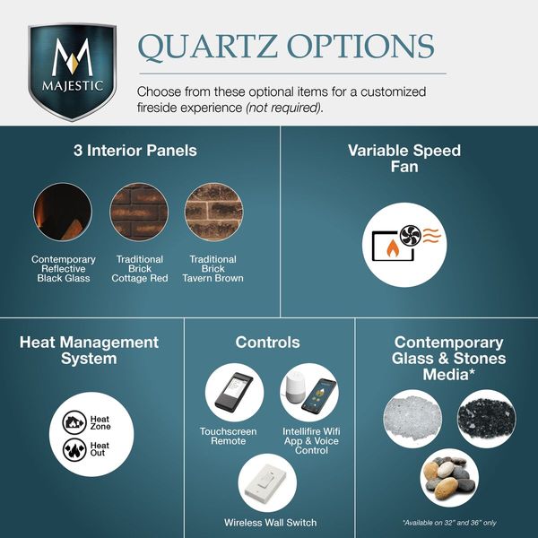 Majestic Quartz Direct Vent Gas Fireplace - 42"