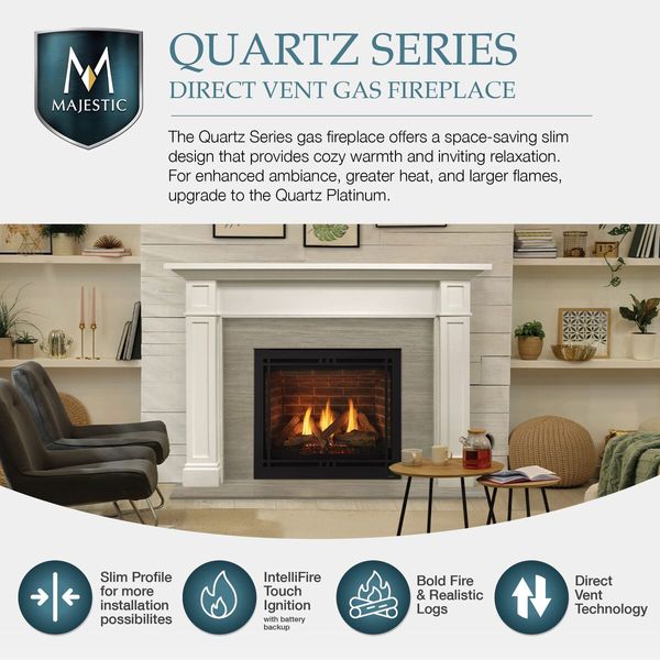 Majestic Quartz Direct Vent Gas Fireplace - 42"