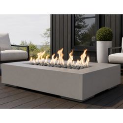 M&ouml;bius Encinitas Rectangular Concrete Gas Fire Pit - 57"