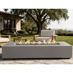 M&ouml;bius Encinitas Rectangular Concrete Gas Fire Pit - 69"