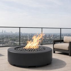 M&ouml;bius Oceanside Round Concrete Gas Fire Pit - 46"