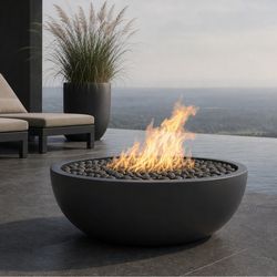 Mobius La Jolla Round Concrete Gas Fire Bowl - 36"
