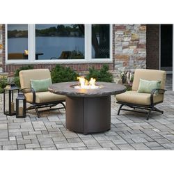 Marbleized Noche Beacon Chat Height Gas Fire Pit Table