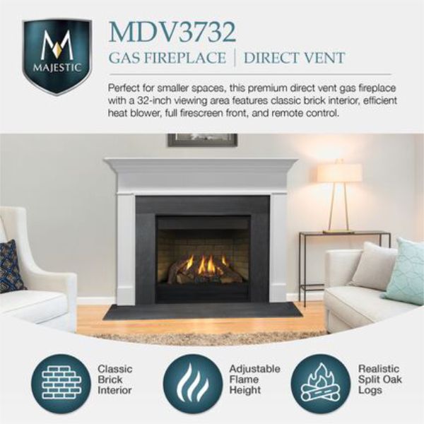 Majestic MDV3732 Direct Vent Fireplace with IntelliFire